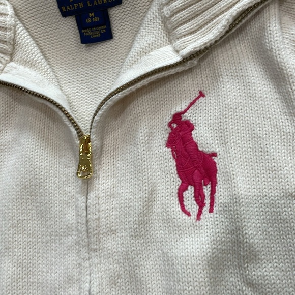 Polo Ralph Lauren Big Pony Full Zip Cardigan Sweater Size M (8-10) - Picture 4 of 10